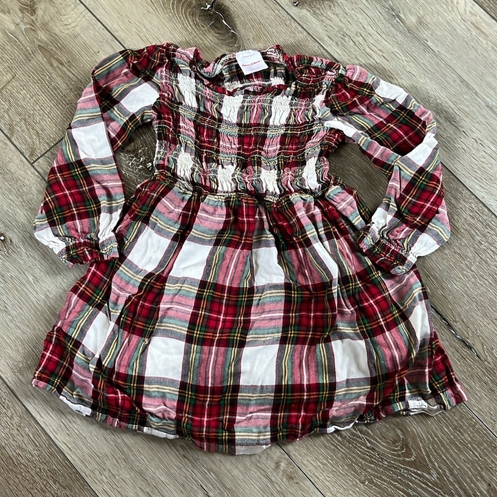 Hanna Andersson Dress Smocked Plaid Lined Holiday Dress